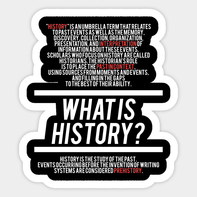 History Defined - History Teacher Sticker by Hidden Verb